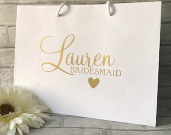 Bolsa de regalo para damas de honor, bolsa de regalo personalizada con asa de cuerda, regalos para la fiesta nupcial, bolsa de regalo para la fiesta nupcial, niña de las flores, madre de la novia, novia