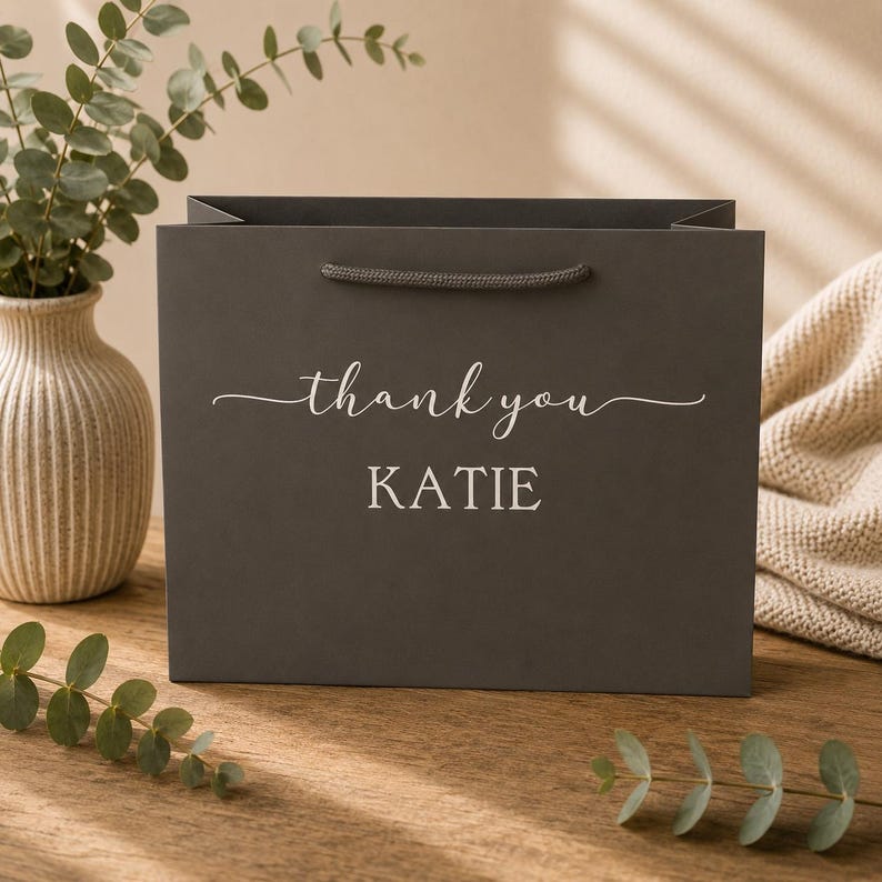 Personalized Thank You Gift Bag: Eco-Friendly Recycled Keepsake image 3