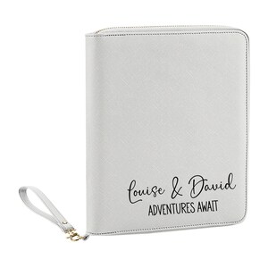 Portadocumentos de viaje personalizado para parejas, portapasaporte personalizado, organizador de documentos de viaje, billetera de viaje personalizada, regalo para parejas