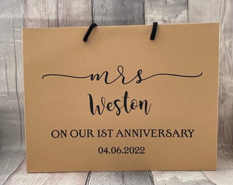 Personalised Mrs Anniversary Gift Bag, Wedding Anniversary Gift Bag, Special Anniversary, Personalised Gift Bag