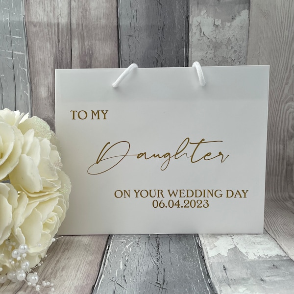 Personalised Daughter Bride gift bag, to my Daughter on your wedding day gift bag, wedding morning gift bag daughter bride gift bag