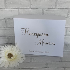 Luxury personalised &#39;Honeymoon Memories&#39; keepsake box, Honeymoon box, Personalised gift box, Wedding gift box