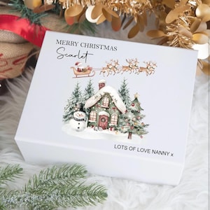 Luxury personalised Christmas Gift Box, Christmas Eve Box, Xmas Eve Box, Christmas Scene, Santa Christmas Eve Gift Box, Christmas Gift Box