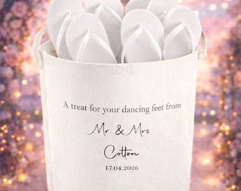Personalised Wedding Glow Stick Felt Basket, Wedding Flipflop Basket, Wedding Confetti, Wedding Fans