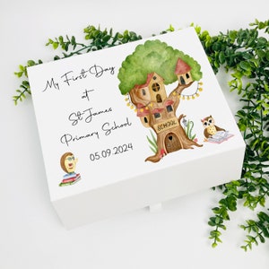 Caja de regalo para el primer día de clases, escuela primaria, caja de regalo para el comienzo de clases