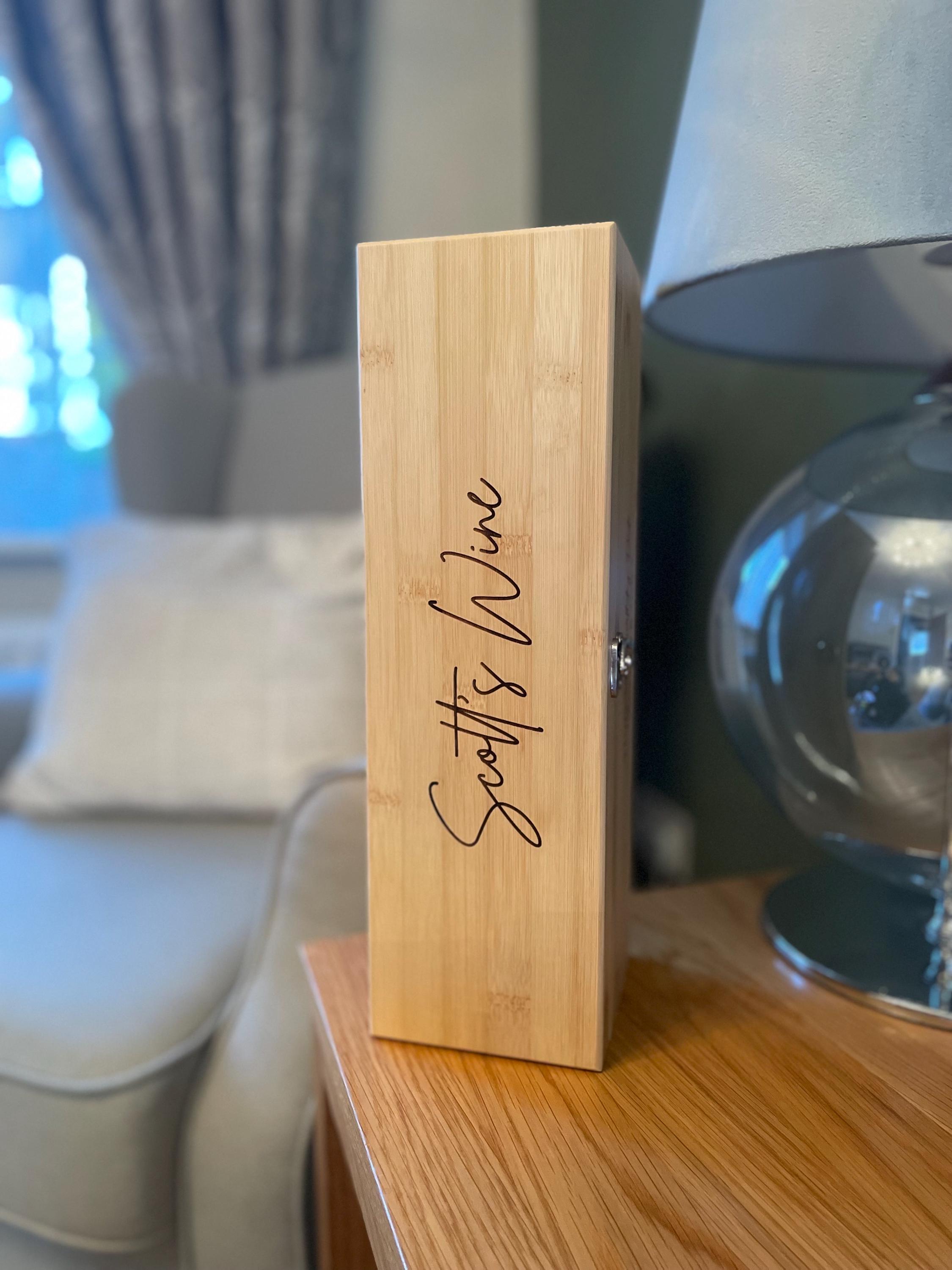 Bittle Box Personalised Luxury Wooden Wine Box Set, Personalised Birthday Gift ...