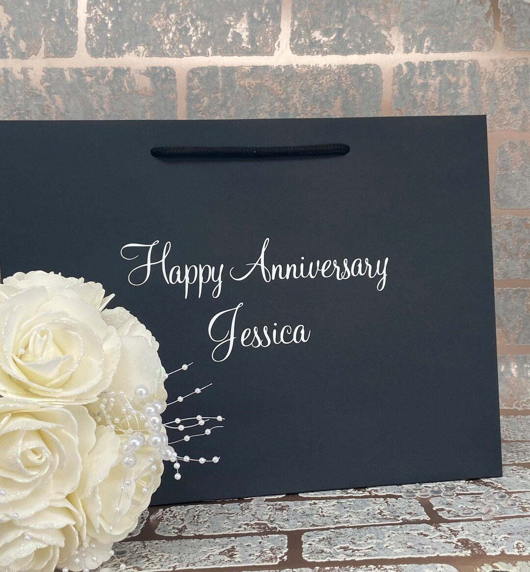 Personalised Anniversary Gift Bag, Wedding Anniversary Gift Bag