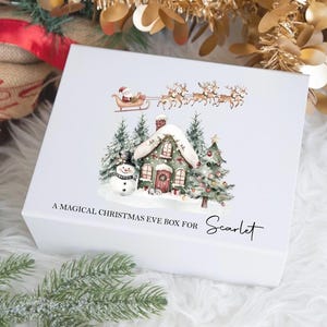 Caja de regalo de Navidad personalizada de lujo, caja de Nochebuena, caja de Nochebuena, escena navideña, caja de regalo de Nochebuena de Papá Noel, caja de regalo de Navidad