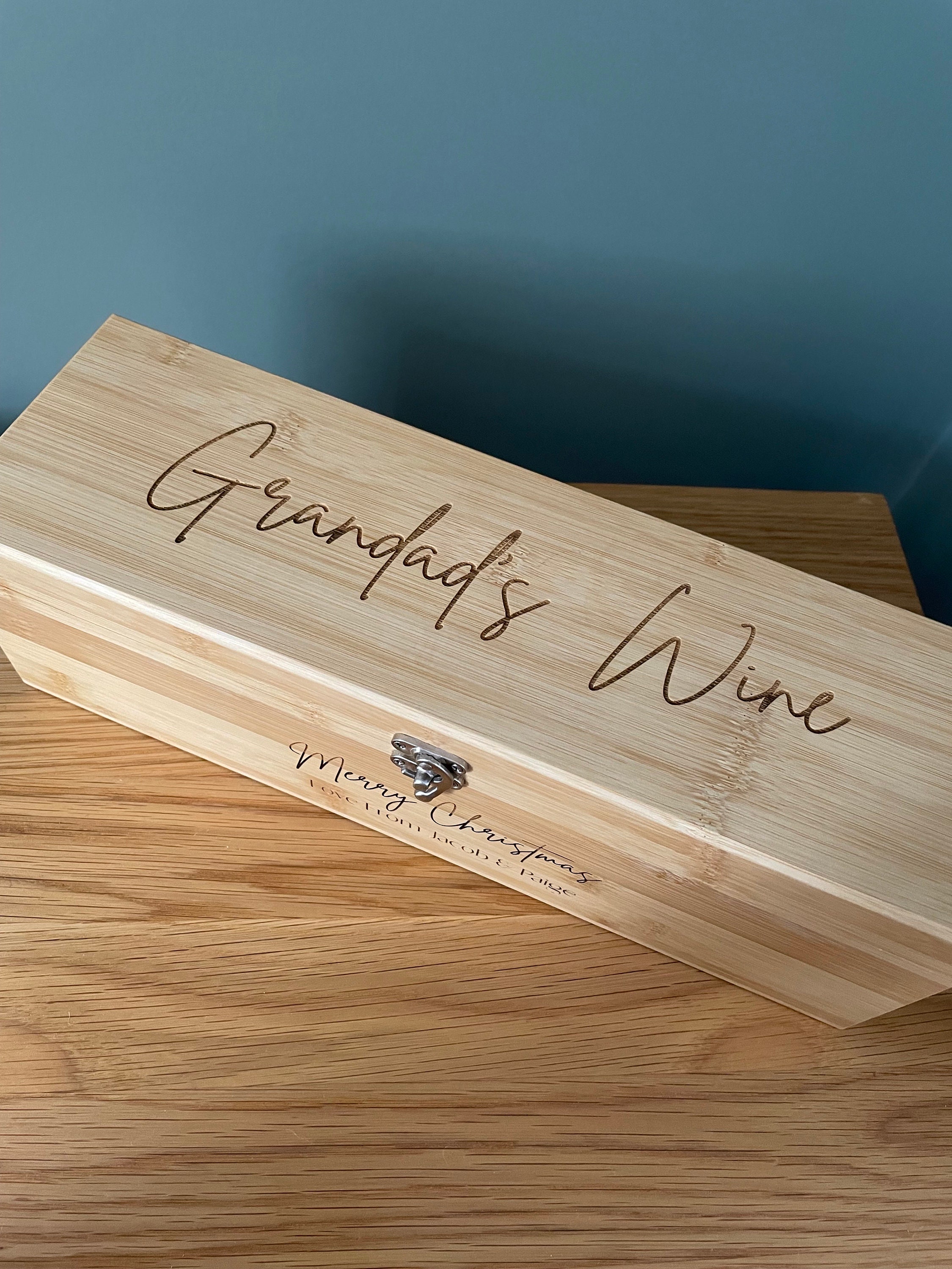 Bittle Box Personalised Luxury Wooden Wine Box Set, Personalised Birthday Gift ...