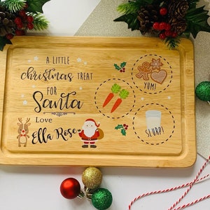 Wooden Christmas Eve treat boards, Santa treat board, Christmas Eve Plate, Santa plate, Father Christmas Treat Board image 2