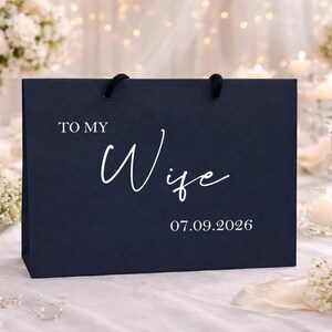 Personalised Wife gift bag, to my Wife gift bag, wedding morning gift bag wife to be gift bag image 2