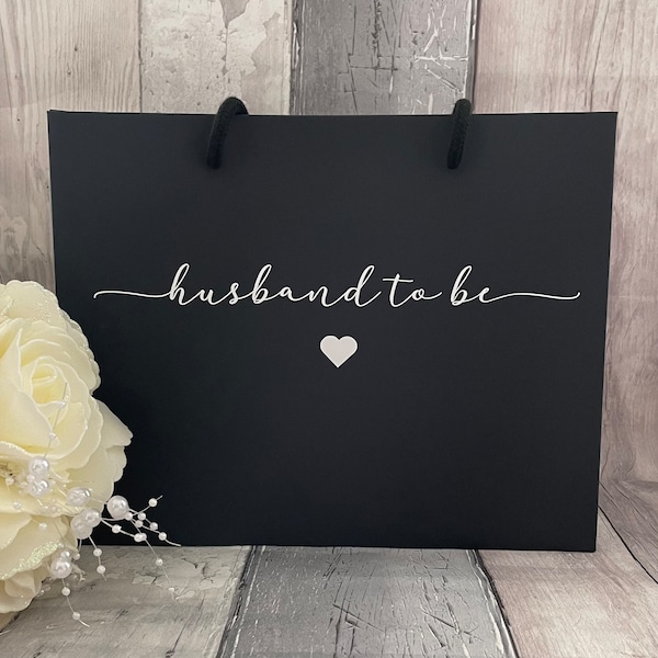 Marido personalizado para ser bolsa de regalo, marido para ser bolsa de regalo, bolsa de regalo de la mañana de boda marido para ser bolsa de regalo