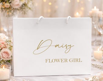 Bridesmaid Gift Bag, personalised giftbag with rope handle, Bridal party gifts, Bridalparty giftbag, Flower girl, Mother of the bride, Bride