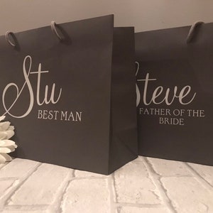 Personalised Groomsmen Gift Bag, Best Man Gift Bag, Groomsmen Gift, Personalised Gift Bag, Personalized Gift Grey