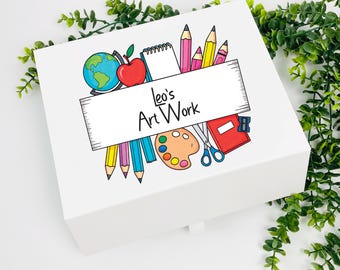 Personalised Children’s Artwork Box | Kids Artwork Storage | Kids Memory Box | Children’s Art Keepsake | Personalised Art Storage