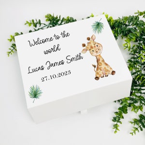 Personalised New Baby Gift Box, Baby Gift Box, Baby Boy Gift, Baby Girl Gift, Personalised Gift Box, New Baby Gift Jungle Animal theme