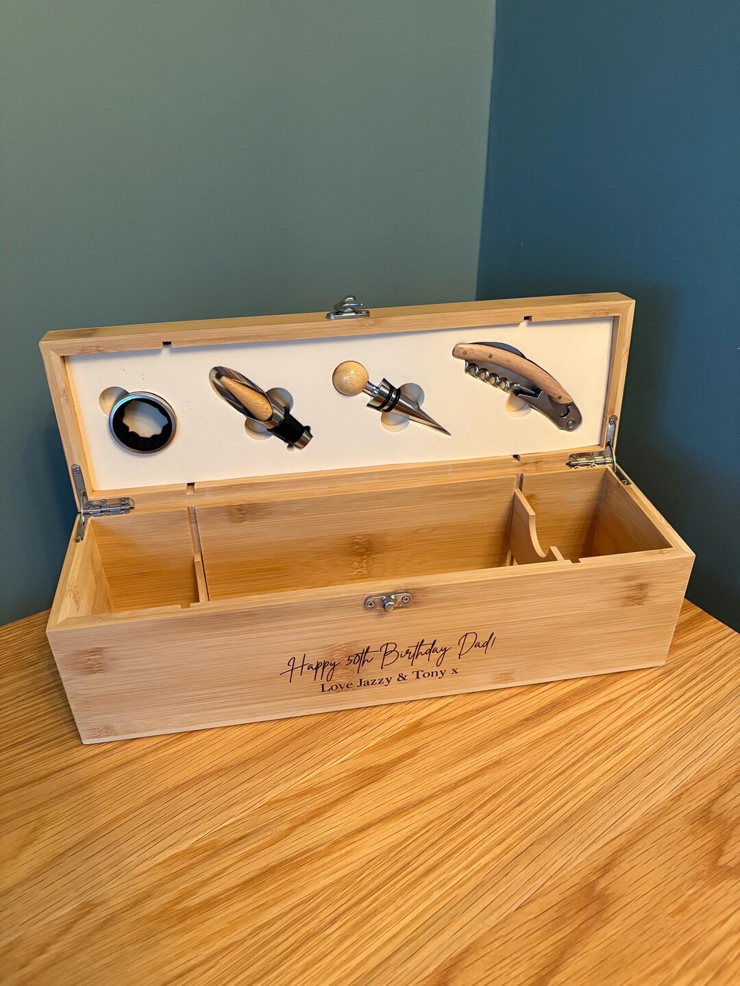 Personalised Luxury Wooden Wine Box Set, Personalised Birthday Gift ...
