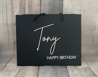 Personalisierte Geburtstagsgeschenktasche, Geburtstagsgeschenktasche, spezieller Geburtstag, personalisierte Geschenktasche