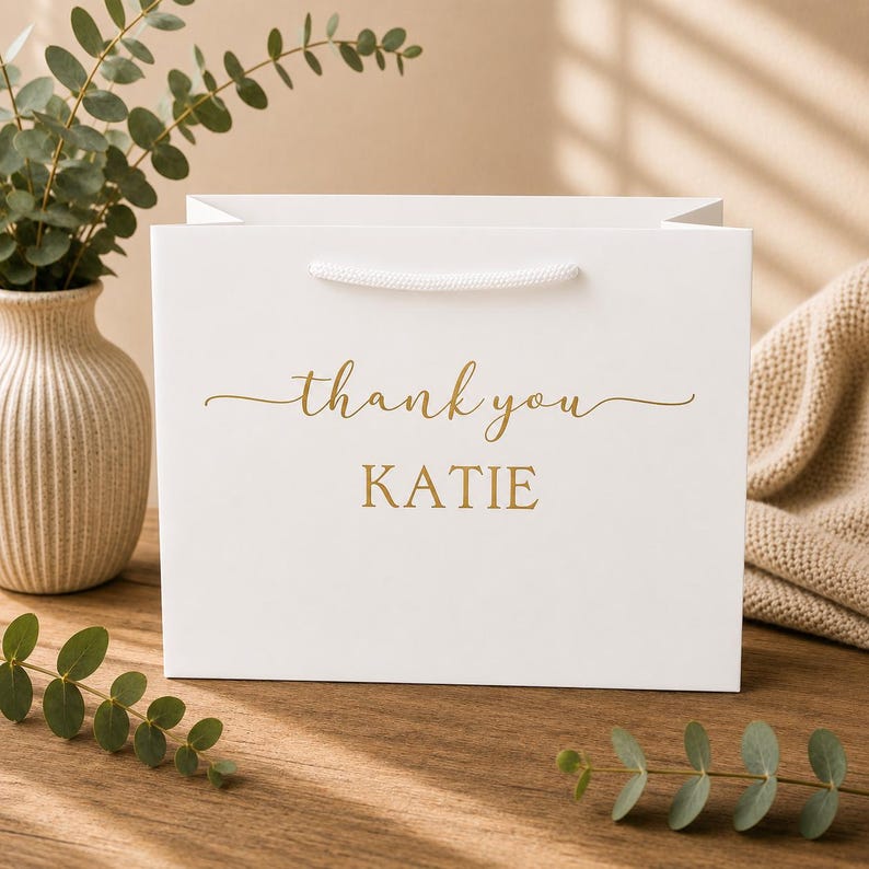 Personalized Thank You Gift Bag: Eco-Friendly Recycled Keepsake image 1