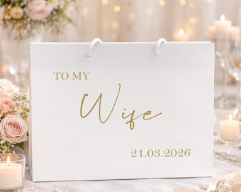 Personalised Wife gift bag, to my Wife gift bag, wedding morning gift bag wife to be gift bag