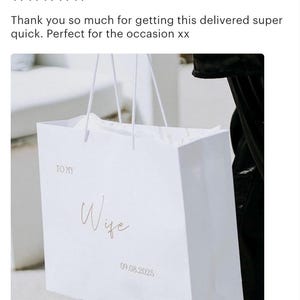 Personalised Wife gift bag, to my Wife gift bag, wedding morning gift bag wife to be gift bag image 4