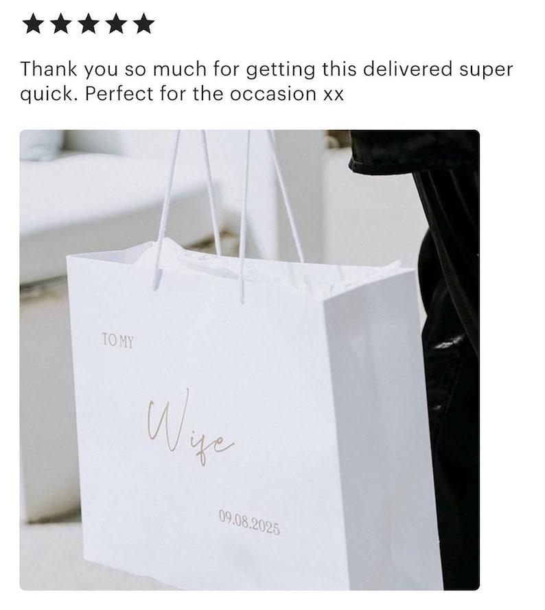 Personalised Wife gift bag, to my Wife gift bag, wedding morning gift bag wife to be gift bag image 4