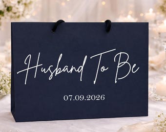Bolsa de regalo personalizada para futuro esposo, bolsa de regalo para futuro esposo, bolsa de regalo para la mañana de la boda, bolsa de regalo para futuro esposo