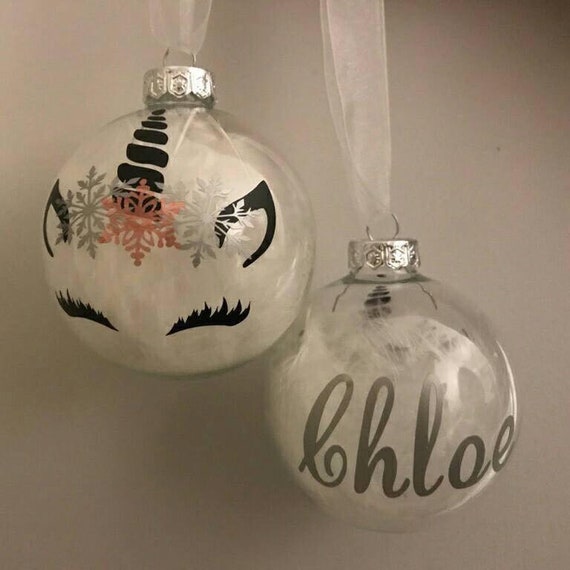 Licorne De Noël Boule De Noël Boules Personnalisées Personnalisé Décoration De Sapin De Noël Licorne De Noël