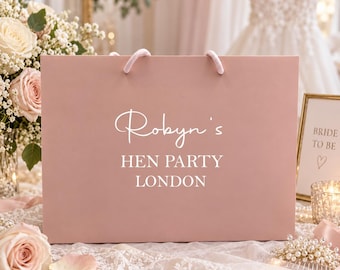 Pink Personalised Hen Party Gift Bag, Bridal Party Gift Bag, Hen Party Accessories