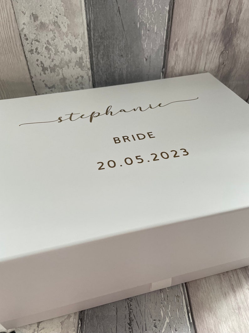 Personalised Bride gift box, Bride gift box, wedding morning gift box, Bride gift box, Miss to Mrs gift box image 2