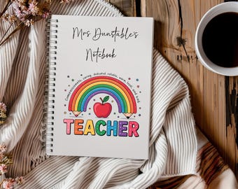 Personalized Teacher Notebook: Rainbow End-of-Year Gift