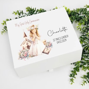 Personalisierte Geschenkbox für die heilige Kommunion, erste Erinnerungsbox für die heilige Kommunion, Erinnerungsbox für die heilige Kommunion, personalisiertes Geschenk für die heilige Kommunion