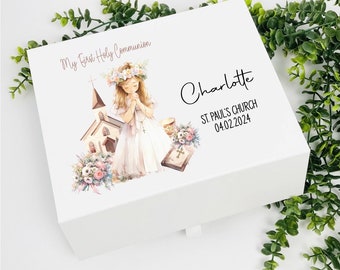 Personalised Holy Communion Gift Box, First Holy Communion Memory Box, Holy Communion Memory Box, Personalized Holy Communion Gift