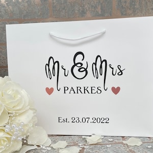 Borsa regalo personalizzata per il giorno delle nozze di Mr & Mrs, regalo per il giorno delle nozze, regalo per la sposa e lo sposo