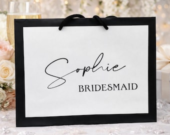 Bridesmaid Gift Bag, personalised giftbag with rope handle, Bridal party gifts, Bridalparty giftbag, Flower girl, Mother of the bride, Bride