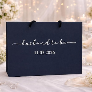 Bolsa de regalo personalizada para futuro esposo, bolsa de regalo para futuro esposo, bolsa de regalo para la mañana de la boda, bolsa de regalo para futuro esposo