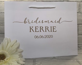 Personalised Bridal Party Gift Bag, Bridesmaid Gift Bag, Maid of honour Gift, Personalised Bottle Bag