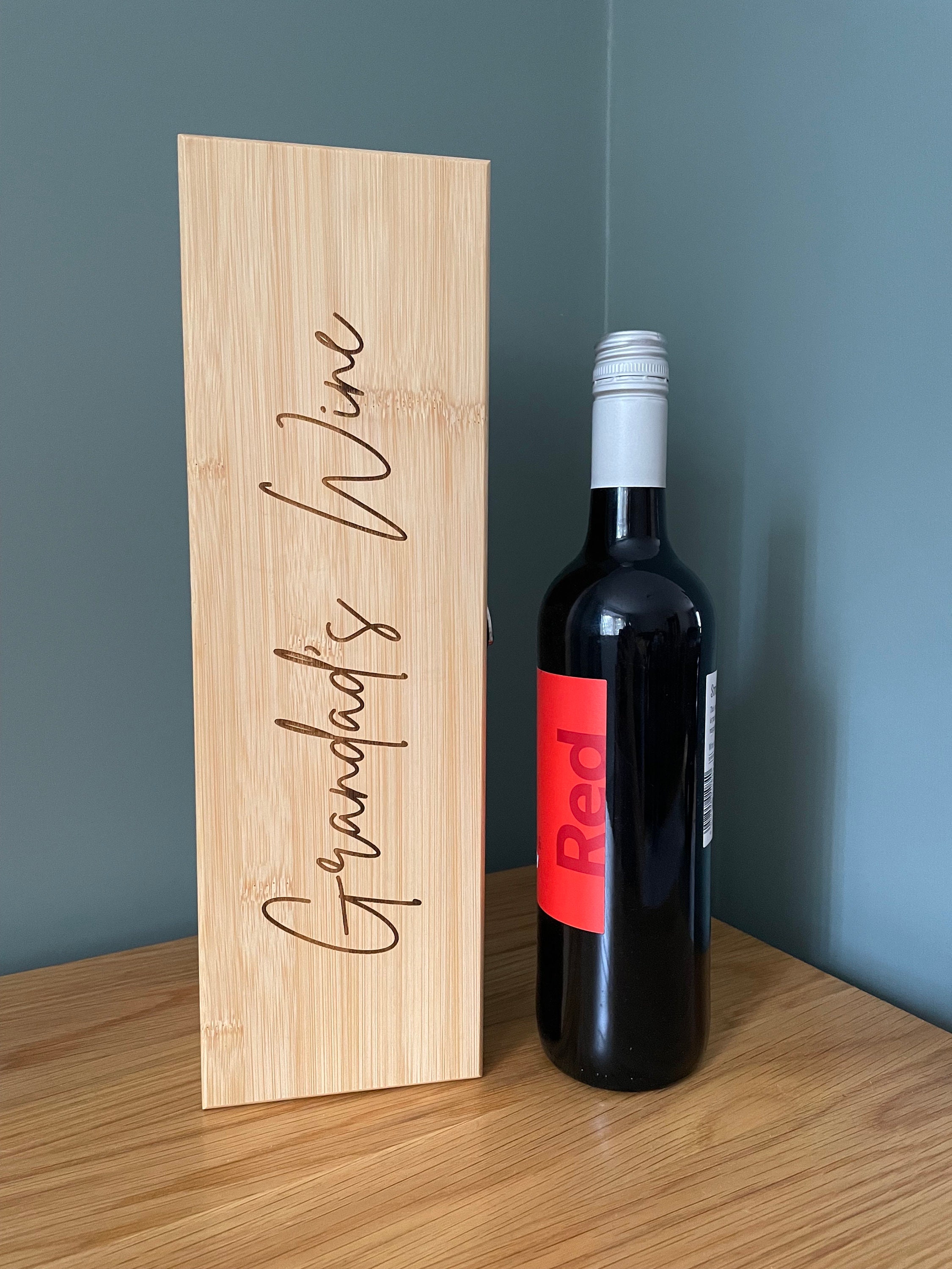 Bittle Box Personalised Luxury Wooden Wine Box Set, Personalised Birthday Gift ...