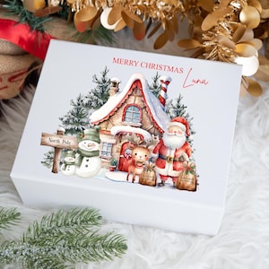 Luxury personalised Christmas Gift Box, Christmas Gift Box, Xmas Eve Box, Christmas Scene, Santa Christmas Gift Box, Christmas Gift Box