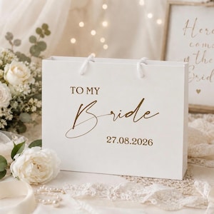 Bolsa de regalo personalizada para la novia, bolsa de regalo para mi novia, bolsa de regalo para la mañana de la boda, bolsa de regalo para la novia