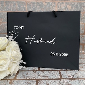 Personalised Husband gift bag, to my husband gift bag, wedding morning gift bag husband to be gift bag