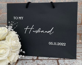 Personalised Husband gift bag, to my husband gift bag, wedding morning gift bag husband to be gift bag