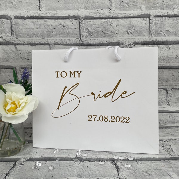 Personalised Bride gift bag, to my bride gift bag, wedding morning gift bag bride gift bag