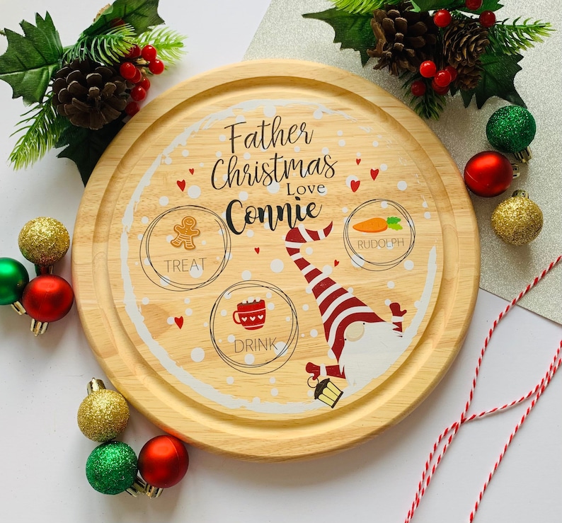 Wooden Christmas Eve treat boards, Santa treat board, Christmas Eve Plate, Santa plate, Father Christmas Treat Board image 3