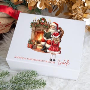 Caja de Nochebuena personalizada para niña: Regalo de visita de Papá Noel