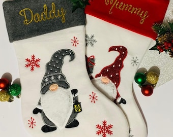 Personalised Christmas Stocking, Christmas Stocking, Personalized Stocking, Gnome Stocking, Gonk Stocking, Christmas Gonk, Norm Decor