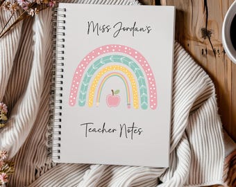 Personalized Teacher Notebook: Rainbow End of Year Gift