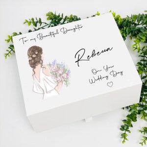 Per mia figlia Scatola regalo sposa, Scatola regalo personalizzata, Regalo sposa, Scatola regalo sposa in arrivo, Scatola regalo figlia, Scatola regalo matrimonio figlia