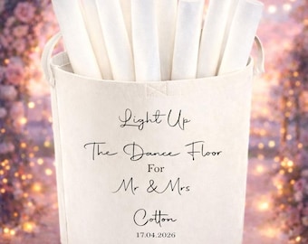 Personalised Wedding Glow Stick Felt Basket, Wedding Flipflop Basket, Wedding Confetti, Wedding Fans