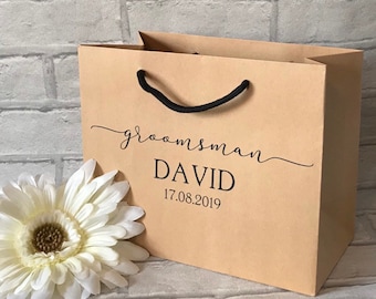 Personalised Groomsmen Gift Bag, Best Man Gift Bag, Groomsmen Gift, Personalised Bottle Bag